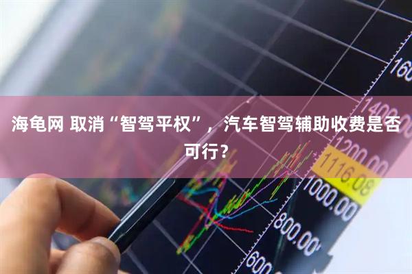 海龟网 取消“智驾平权”，汽车智驾辅助收费是否可行？