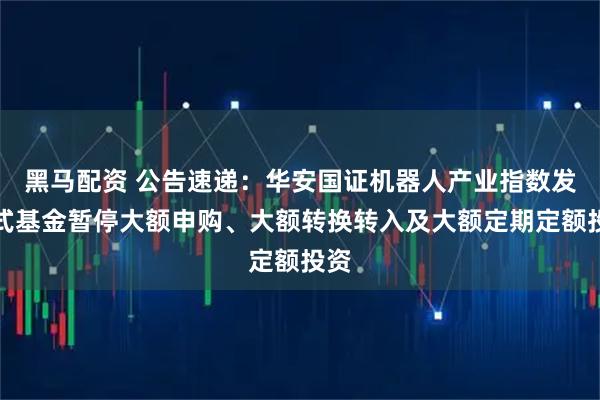黑马配资 公告速递：华安国证机器人产业指数发起式基金暂停大额申购、大额转换转入及大额定期定额投资